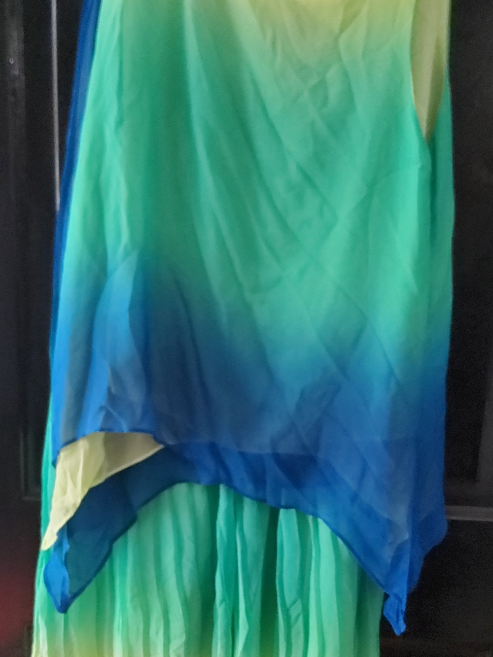 NY&Company REAF DESCRIPTION Ombre Chiffon Layered Maxi Skirt - Green Blue